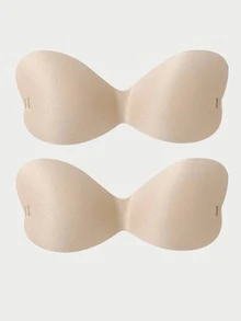 2pcs/1pc Invisible Strapless Backless Adhesive Push-Up Bra | One-Piece Bra | Seamless Invisible Silicone Nipple Covers | Beach Vacation Bra | Reusable Adhesive Bra, Suitable For Dresses And Wedding Gowns - Multicolor - View 30