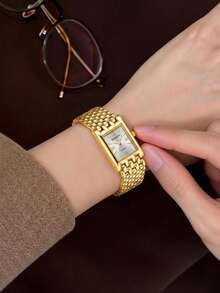1pc Women's Minimalist Fashion Business Quartz Wrist Watch With Roman Numeral Scale, Suitable For Daily Wear - White - View 5