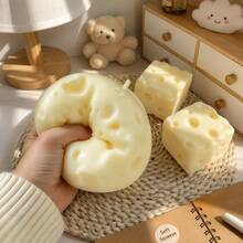 1pc Squeezable Stress Relief Soft Mochi Squishy Ball, Coconut Oil Filled Malleable Handmade Slim Squeeze Ball, Birthday/Easter/Christmas Gift - Multicolor - View 4