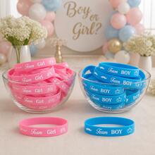 60pcs Gender Reveal Silicone Bracelets, Blue And Pink Boy Girl Team Wristbands, Gender Reveal Party Decoration - View 10