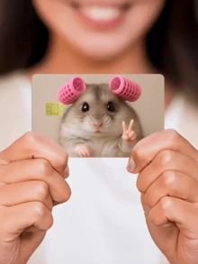 1/2/4pcs Curly Hair Mouse Credit Card Stickers, Cute Pet Party Birthday Gift, PVC Material Anti-Fingerprint Anti-Scratch Wear-Resistant Skin, Suitable For Men, Women, Couples, Small Chip Card, Bank Card, Credit Card, Transportation Card, Student Campus Card DIY - Type a - View 15