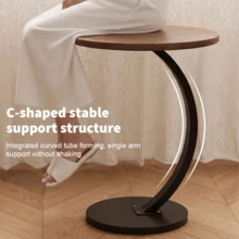 Lislark C-Shaped Sofa Side End Table Coffee Laptop Table,Lightweight Mobile Bedside Storage Rack,Living Room Bedroom - Brown - View 9