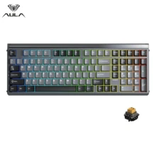 AULA F99 Custom Mechanical Keyboard: Tri-Mode BT5.0/2.4G/Wired, 96% Layout. 5-Layer Gasket, Full-Key Hot-Swappable, 8000mAh Battery, RGB, PBT Side-Print Keycaps, PC+FR4 Plate, Driver Macro Support For Game & Office. - View 9