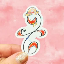 Orange Straw Hat Infinity Symbol, Anime IP Symbolic Re-Creation, Waterproof Vinyl Sticker - Durable Smooth Surface, Self-Adhesive Bumper Sticker, Suitable For Cars, Windows, Laptops, Trucks, Water Bottles - Multi-Functional Durable Design, Car Sticker - Vinyl - View 1