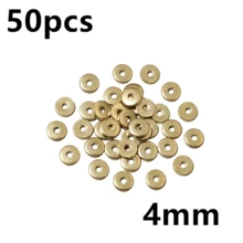 50Pcs Stainless Steel 4/5/6/8/10mm Flat Round Loose Spacer Beads For DIY Jewelry Necklace Bracelets Making Accessories - Spacer - View 11