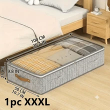 1pc/2pcs/3pcs Arrow Pattern Underbed Storage Bag - Foldable Non-Woven Fabric Closet Storage Box, Suitable For Blankets, Bedding | Space-Saving Design, No Space Occupied, Can Be Stored Underbed. Multiple Styles Available - Light Grey - View 13