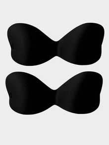 2pcs/1pc Invisible Strapless Backless Adhesive Push-Up Bra | One-Piece Bra | Seamless Invisible Silicone Nipple Covers | Beach Vacation Bra | Reusable Adhesive Bra, Suitable For Dresses And Wedding Gowns - Multicolor - View 24