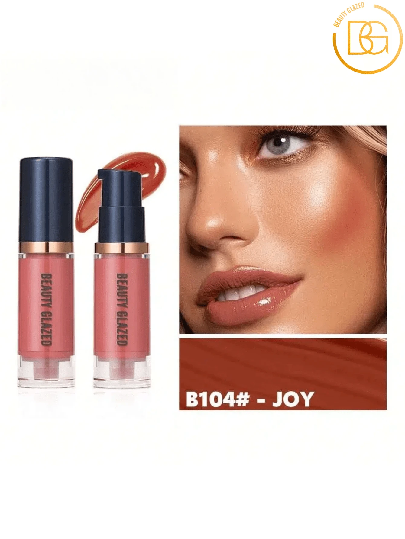 beauty glazed Velvet Texture Lightweight Natural Waterproof Long-Lasting Liquid Blush, Suitable For Cheeks, Eyes And Lips - #104 - View 1