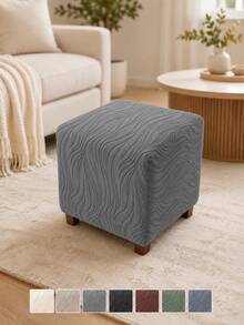 1PC Nordic Jacquard Ottoman Cover All Inclusive Home Decor Footstool Slipcovers Wasable Removable Footrest Seat Cover For Living Room Hotel Sofa Armchair - Multicolor - View 10
