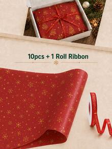 10 Sheets Christmas Light Pattern Tissue Paper, Including Christmas Tree, Candy, Star Patterns - 20" X 14", Handmade Wrapping Paper, Easy To Protect Items, Suitable For Gift Box Filling, Party Decoration - Pear - View 14