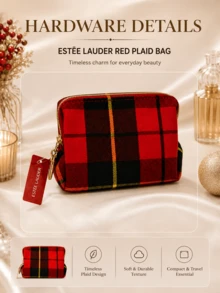 Estée Lauder 紅色迷你化妝包，15*8cm，輕巧便攜，可收納化妝品、保養品與必需品，適合個人使用與送禮 - 彩色 - 查看 7