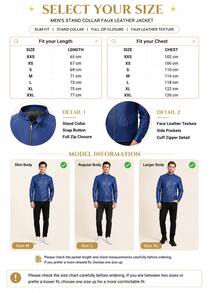 Men's Spring/Autumn Casual Retro Motorcycle Riding Jacket - Blue - View 8