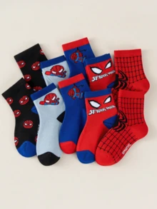 Disney 1/5/10 Pairs Kids Mid-Calf Socks Boys Cartoon Comfortable Breathable Short Socks Perfect As Boys Gift For School Wear And Easter Gift New Spring/Summer - Multicolor - View 8