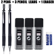 Mechanical Pencil Set, 2 Packs 0.5mm & 0.7mm Metal Mechanical Pencils , Refillable Drafting Pencils For Students, School, Office, Writing & Drawing - Multiple Styles - View 15