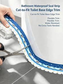 Peel And Stick Toilet Base Seal Strip, Waterproof Decorative Edge Trim Tape, Self‑Adhesive Cute Pattern Caulk Strip For Bathroom Toilet Base Wall Corner - Multicolor - View 4