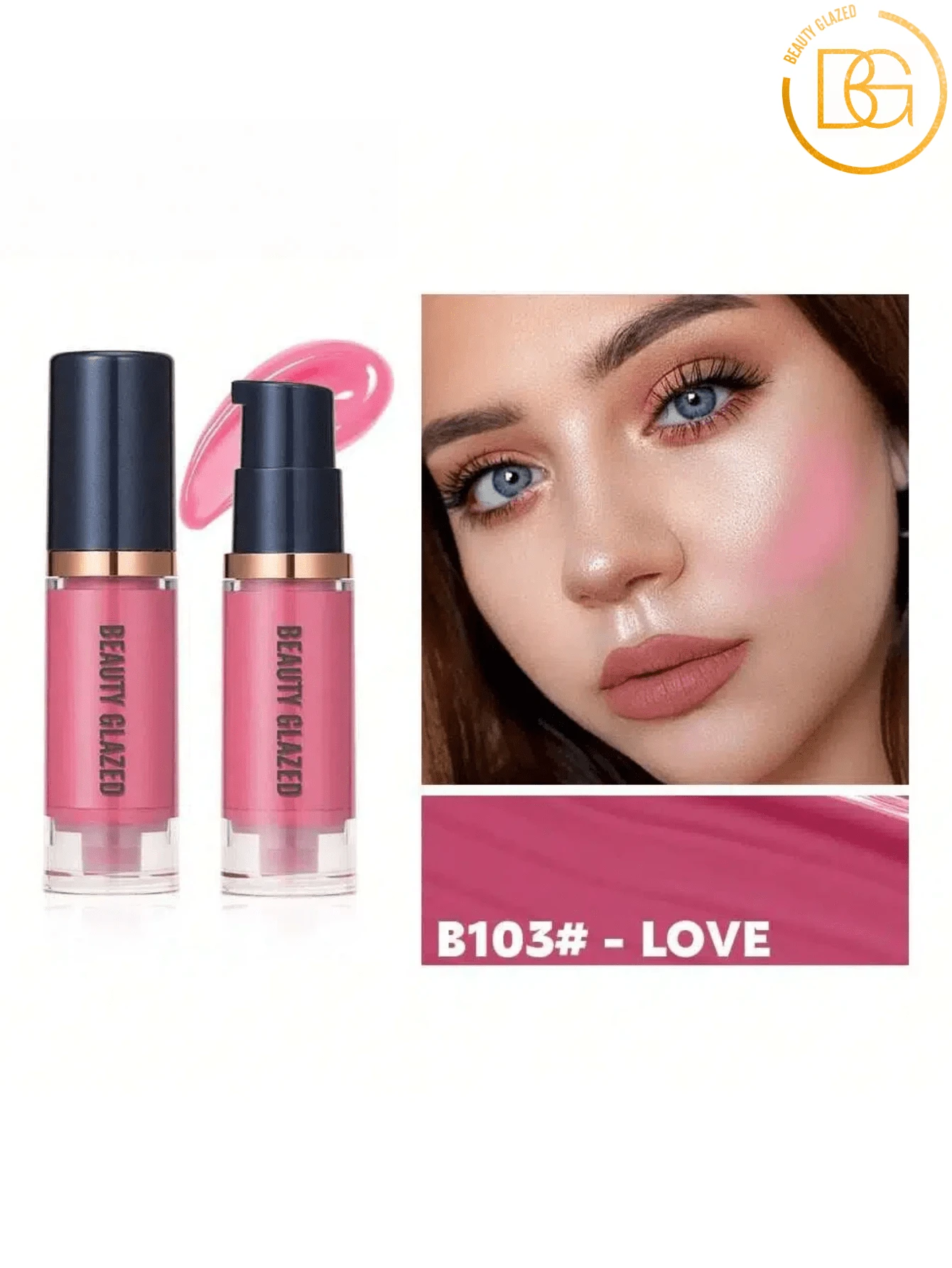 beauty glazed Velvet Texture Lightweight Natural Waterproof Long-Lasting Liquid Blush, Suitable For Cheeks, Eyes And Lips - #103 - View 1