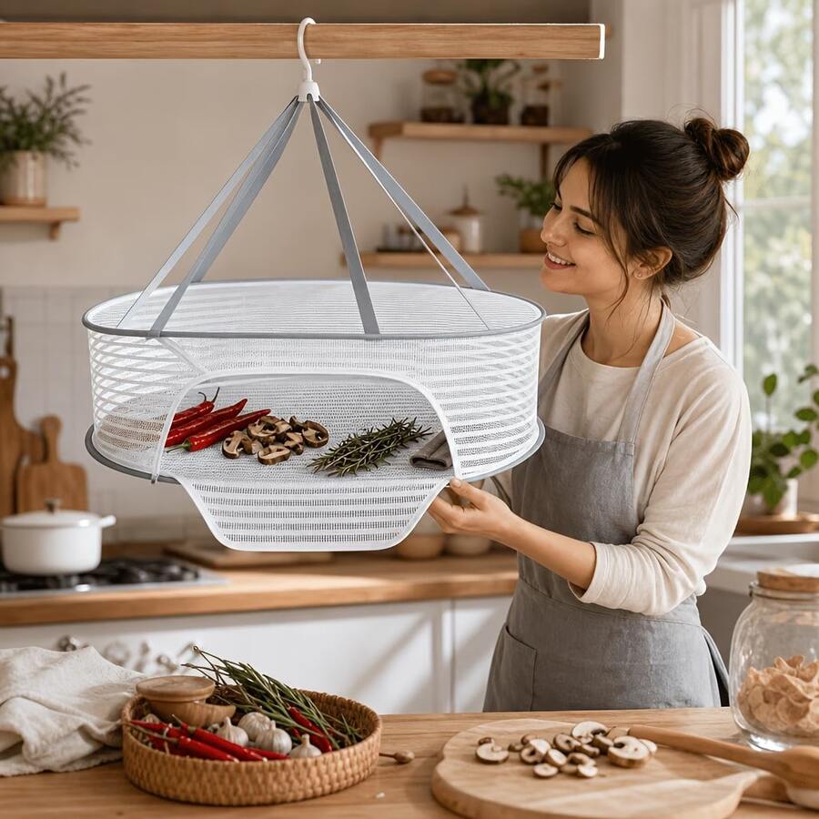 Multifunctional Foldable Drying Net For Laundry Clothes Delicates Socks Underwear Shoes Toys, Enclosed Mesh Design, Space Saving Hanging Dryer For Balcony Bathroom Dorm Travel, Quick Dry, Portable Storage Solution With Sturdy Netting