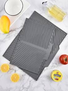 Large Silicone Dish Drying Mat, Heat-Resistant Countertop Trivet, With Raised Ribbed Design, Suitable For Kitchen Sink, Non-Slip Waterproof Cup And Bowl Drying Mat, Dorm Essential - Multicolor - View 13