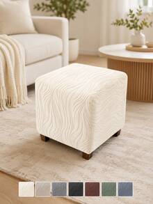 1PC Nordic Jacquard Ottoman Cover All Inclusive Home Decor Footstool Slipcovers Wasable Removable Footrest Seat Cover For Living Room Hotel Sofa Armchair - Multicolor - View 11