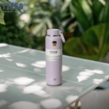 Tyeso 710ML Large Capacity Vacuum Insulated Bottle With Handle Easy Open Lid Sports Water Bottle Unisex Portable Insulated Mug For Outdoor Sports With Coffee Sticker - Multicolor - View 6