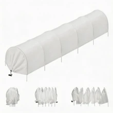 1Pack 10ft Mini Garden Greenhouse Tunnel Net Cover 2 In 1 Portable Frost Cloth Hoop Greenhouse Tunnel Quick-Release Technology Sun Heat Protection For Outdoor Garden - Garden Greenhouse Tunnel - View 1