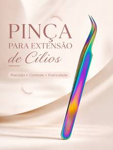 Pinça Curva Profissional para Extensão e Alongamento de Cílios Lash Designer Precisão Fio a Fio e Volume - Visão 2
