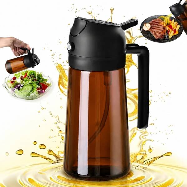 High Grade Olive Oil Dispenser Bottle,Light-Blocking Blocks UV Rays & Preserves Flavor, Dual-Use Spray & Oil Pot,  Light-Proof Label, Splash Proof, Suitable For Kitchen & Outdoor Cooking