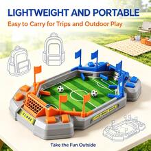 Mini Tabletop Foosball Soccer Game, 2 Player Battle Toy With Manual Score Counter, Indoor Sports Game For Kids 3-12, Family Party Birthday Gift - Blue - View 6