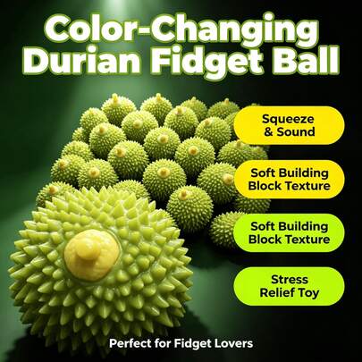 Realistic Fruit Mini Durian Color-Changing Durian Building Block Handmade Ball Squeeze Toy Creative Sound-Activated Realistic Durian Building Block Slow Rebound Gadget Color-Changing Durian Building Block Handmade Ball Caramel Pudding Handmade Ball Finished Product Student Toy Squeaky Building Block Ball Squeeze Toy Octobuddy Wedding Halloween Travel School Travel Essentials Travel Holiday Essentials Birthday School Essentials