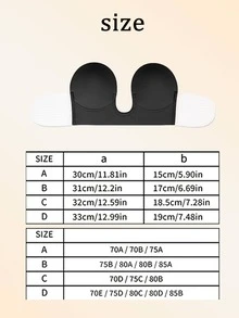 1pc Black Deep U-Shaped Invisible Bra Adhesive Tank Top, Invisible Lifting Top, All-Day Wear Fixed Design, Adhesive Bra, Deep U-Shaped Design, Invisible Fit, Perfect For Wedding, Banquet And Formal Party Looks, Suitable For Wedding, Evening Gown And Office Suit - Thick style - View 7