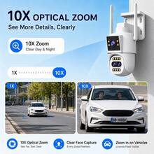 JOOAN Outdoor WiFi PTZ Dome Security Camera CAM720 APP 10X Zoom Two-Way Audio Full Color Night Vision Motion Detection Alarm Home Monitoring Supports Cloud And SD Card Storage - Black and White - View 2