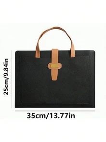 1pc A4 Leather Document Bag, Handheld Document Bag Can Store Student Notebooks, Test Papers, Documents, Files, Large Capacity Document Storage Bag, Suitable For Business Meetings, Campus Learning, Business Travel, Office Supplies, A4 Document Folder, Office Gift, Portable Document Bag, Back To School Season - Tote Bag - View 5