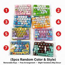 1/2/5pcs 26-Key Mini Keyboard Keychain, Silicone Material, Clickable Design, Cute Cartoon Stress Relief Toy, Portable Pocket & Desktop Decor Accessory, Fun Creative Office Gift - Multicolor - View 15