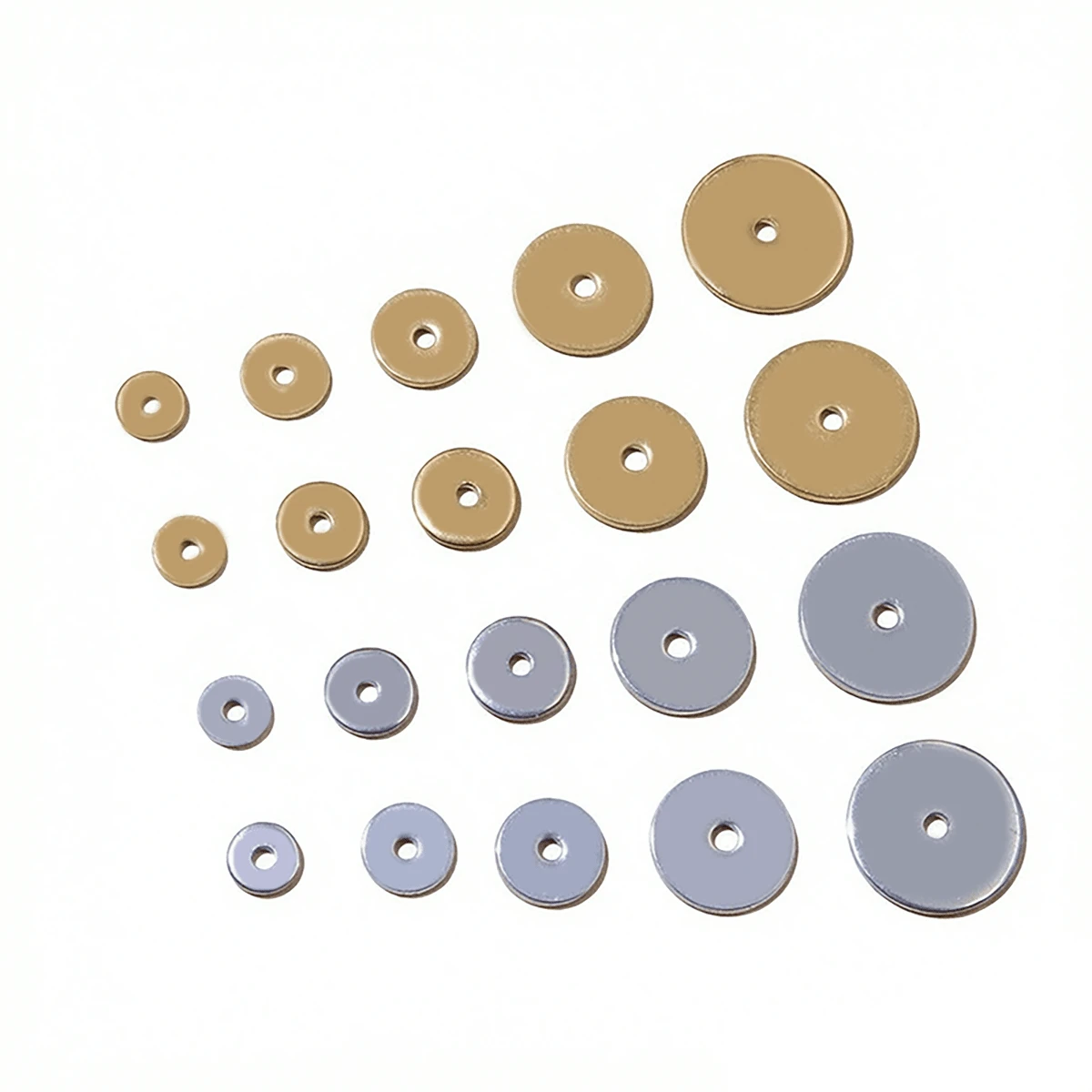 50Pcs Stainless Steel 4/5/6/8/10mm Flat Round Loose Spacer Beads For DIY Jewelry Necklace Bracelets Making Accessories - Spacer - View 1