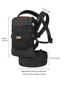 Infant Carrier For Young Babies, Front-Facing Baby Carrier, Front And Back Dual-Use Lightweight Baby Carrier For Outings - Black - View 2