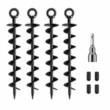 4pcs, 16.73-Inch Heavy-Duty Spiral Ground Anchors, Suitable For Tents, Trampolines, Outdoor Stakes, Garden Posts, And Secure Anchoring - Orange - 4pcs-black - View 10