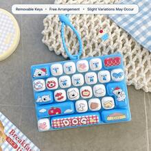 1/2/5pcs 26-Key Mini Keyboard Keychain, Silicone Material, Clickable Design, Cute Cartoon Stress Relief Toy, Portable Pocket & Desktop Decor Accessory, Fun Creative Office Gift - Multicolor - View 19