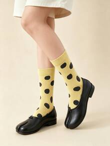 1/3 Pairs Fun Personalized Color-Block Large Polka Dot Breathable Split Toe Socks - Multicolor - View 9
