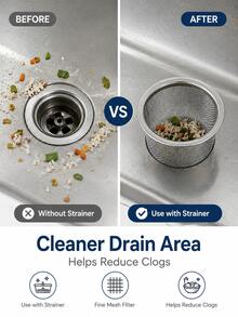 2pcs Stainless Steel Kitchen Sink Strainer Basket, Fine Mesh Drain Filter, Filters Food Residue And Debris, Rust-Proof Reusable, Easy To Clean, Suitable For Daily Use Kitchen Sink Filter - Multiple Styles - View 7