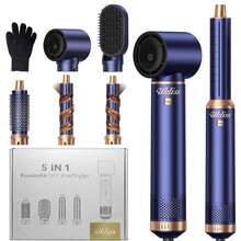 UKLISS Pengering Rambut 5-in-1 + Alat Pengeriting Rambut Otomatis (Set Sikat Udara Panas) 5 Kepala yang Dapat Dilepas dan Diganti + 3 Pengaturan Suhu | Pengeritingan Otomatis, Pengeritingan/Gelombang/Lurus/Halus | Poni Bervolume, Mengangkat Akar Rambut & Efek Bebas Kusut, Sempurna untuk Kerja, Perjalanan, dan Hadiah - Biru - View 13