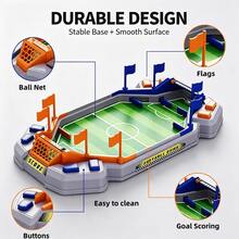 Mini Tabletop Foosball Soccer Game, 2 Player Battle Toy With Manual Score Counter, Indoor Sports Game For Kids 3-12, Family Party Birthday Gift - Blue - View 4