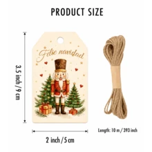 Custom Vintage Christmas Gift Tags With Text, Personalized Holiday Greeting Card Tags, Festive Nutcracker Christmas Hanging Decor, Customized Gift Labels, Customizable Present Tags, Christmas Party Decor, Holiday Gift Wrap Accent, Home Decor, Family - Style C - View 2