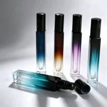 Reusable Gradient Square Glass Perfume Spray Bottle, Portable Mini, Reusable Cosmetics Essential Oil Dispenser For Men And Women, Elegant Gradient Color Empty Perfume Storage Bottle For Outdoor Commuting And Dating Gifts - Multicolor - View 3
