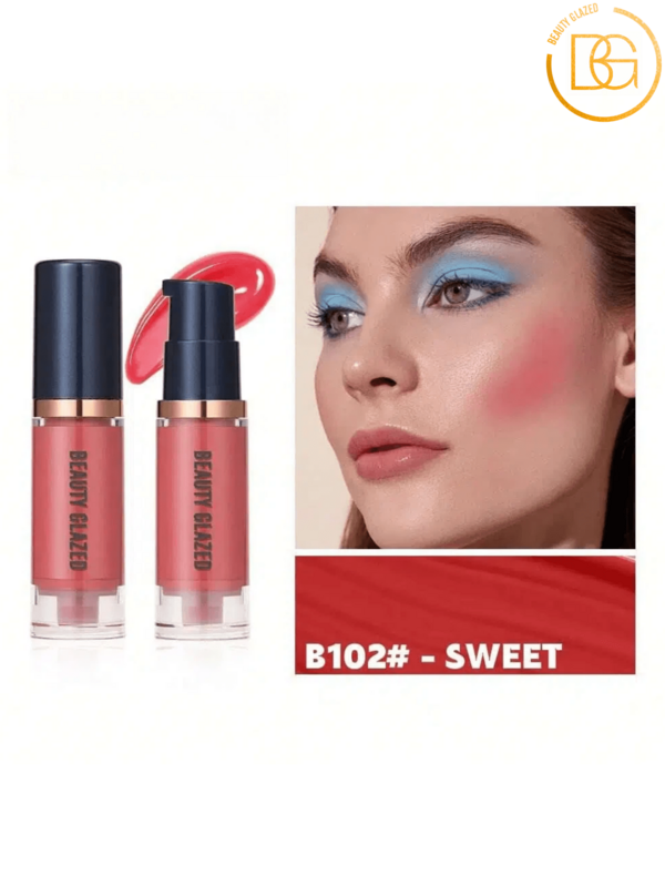 beauty glazed Velvet Texture Lightweight Natural Waterproof Long-Lasting Liquid Blush, Suitable For Cheeks, Eyes And Lips