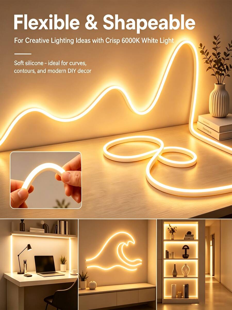 1PC USB Powered LED Flexible Neon Light Strip | Creative DIY Ambient Decorative Light, Soft Warm Glow, Easy Installation, Suitable For Living Room / Dining Room / Bedroom / Balcony / Study - Multicolor - View 1