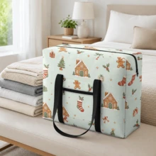 1pc Christmas Multi-Function Foldable Travel Organizer Bag, Shoulder Bag, Hand Luggage Bag, Trolley Bag, Large Capacity Portable Travel Storage Bag - View 11