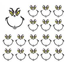 The Grinch 10pcs The Face Decorative Stickers Home Engineering DIY Wall Decals Birthday Party Supplies Stackable 3D Stickers - Multicolor - View 2