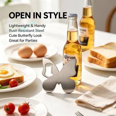 Butterfly-Shaped Lever-Action Bottle Opener, Effortless Beer And Wine Corkscrew Opener, Portable Kitchen Gadget For Home, Outdoor, Picnic And Camping