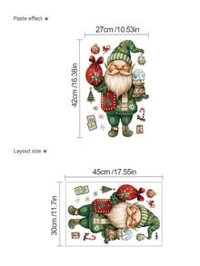 mama look 1pc, Multi-Style, Christmas Decoration Wall Sticker, Green Santa Claus, Christmas Puppet, Elf Standing In A Row, Deer Christmas Series Sticker, PVC Self-Adhesive Removable Wall Sticker, Suitable For Bedroom, Living Room, Study, Dining Room, Bathroom, Home Wall Decoration, Door Sticker/Toilet Sticker - Multiple Styles - View 7