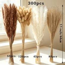25/50/100/200pcs - Artificial Pampas Grass Mixed Bouquet, Artificial Reed, Artificial Reed Grass, High Fluffy Artificial Fake Flowers, Bedroom Decor, Bohemian Style Decor, Reed Grass Vase Filler, Farmhouse Home Wedding Decor, Reed Grass Vase, Suitable For Living Room, Bedroom, Kitchen, Decorative Gift, Birthday Graduation, Autumn Decor, Autumn - Brown 3 - View 10